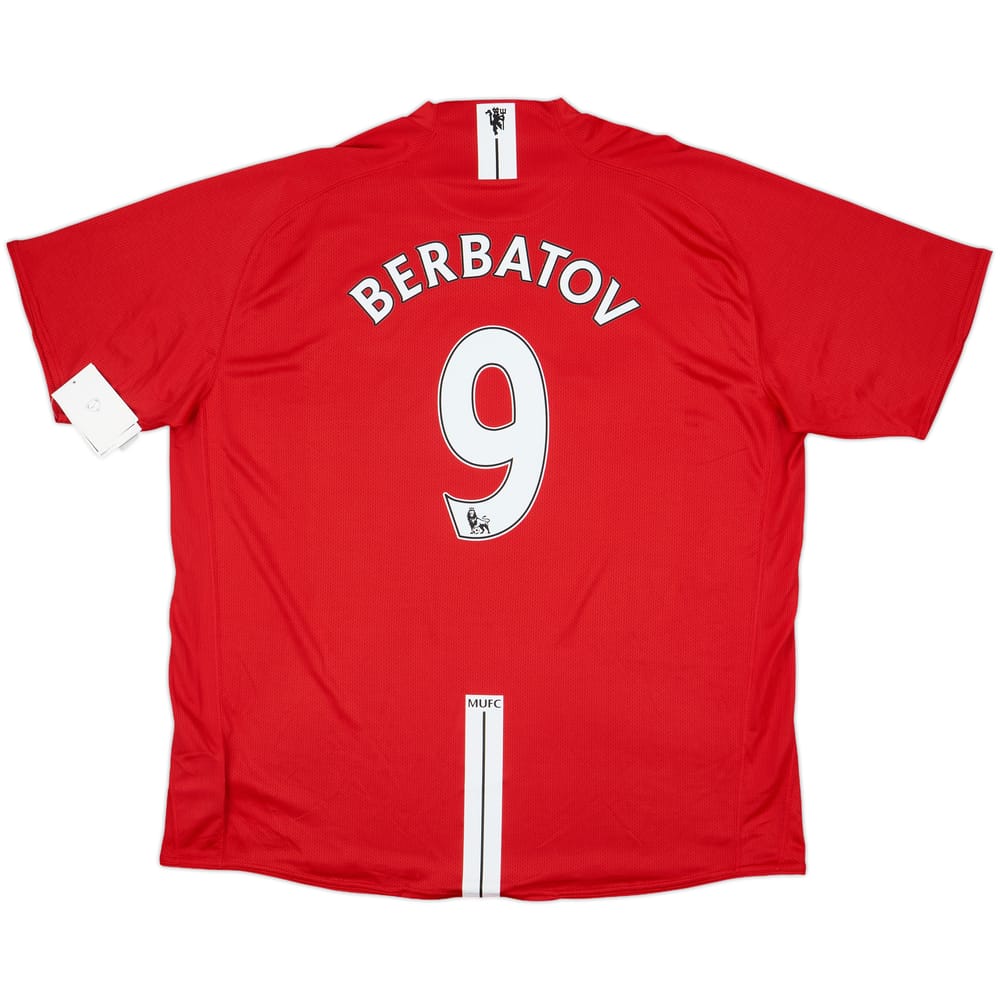 2007-09 Manchester United Home Shirt Berbatov #9 (3XL)