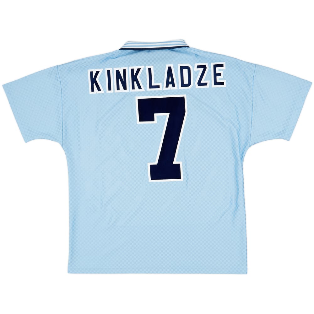 1995-97 Manchester City Home Shirt Kinkladze #7 - 7/10 - (L)