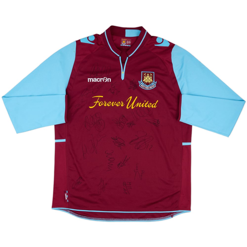 2012-13 West Ham Squad Signed Home L/S Shirt - 8/10 - (L)