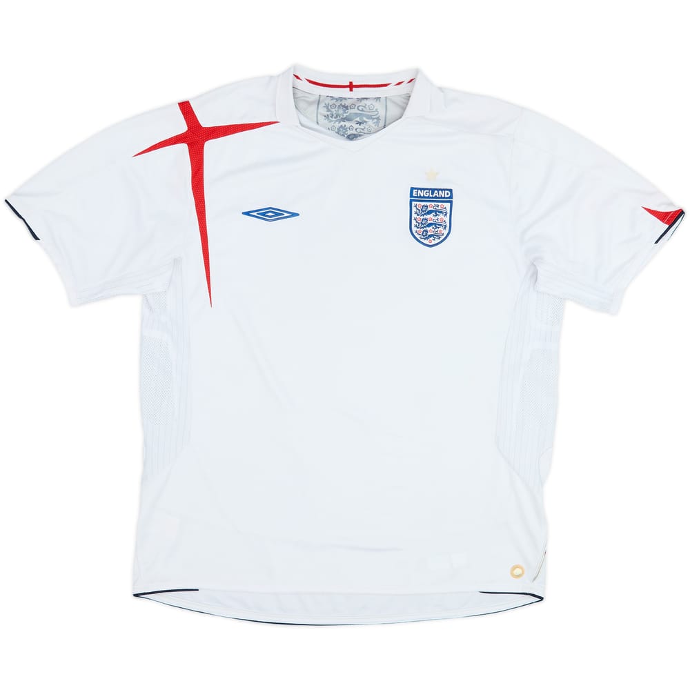 2005-07 England Home Shirt - 5/10 - (XL)
