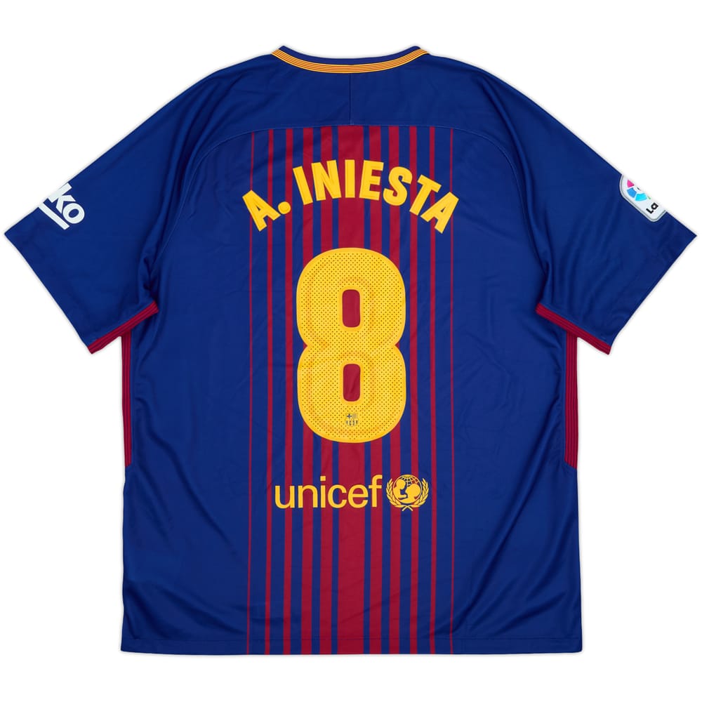 2017-18 Barcelona Home Shirt A.Iniesta #8 (XL)