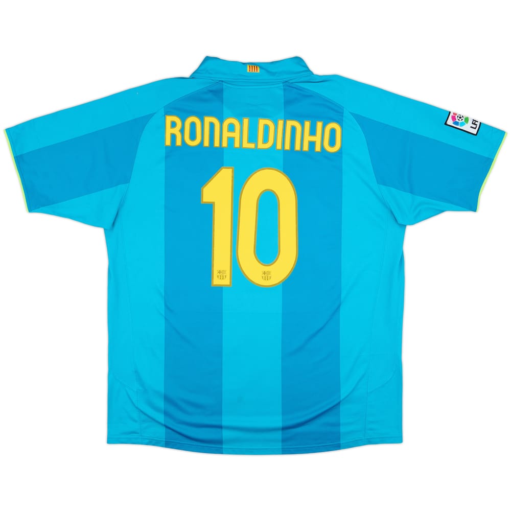 2007-09 Barcelona Away Shirt Ronaldinho #10 - 8/10 - (XXL)