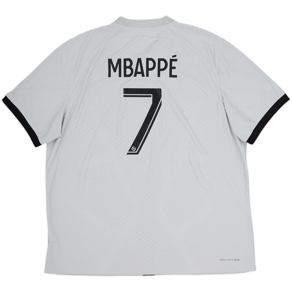 2022-23 Paris Saint-Germain Authentic Away Shirt Mbappe #7 - 9/10 - (XXL)
