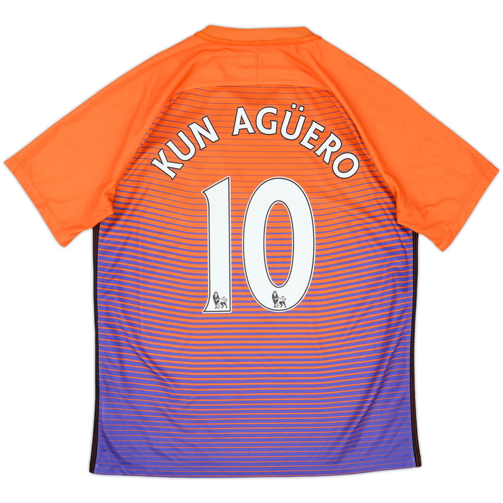 2016-17 Manchester City Third Shirt Kun Aguero #10 - 8/10 - (L)
