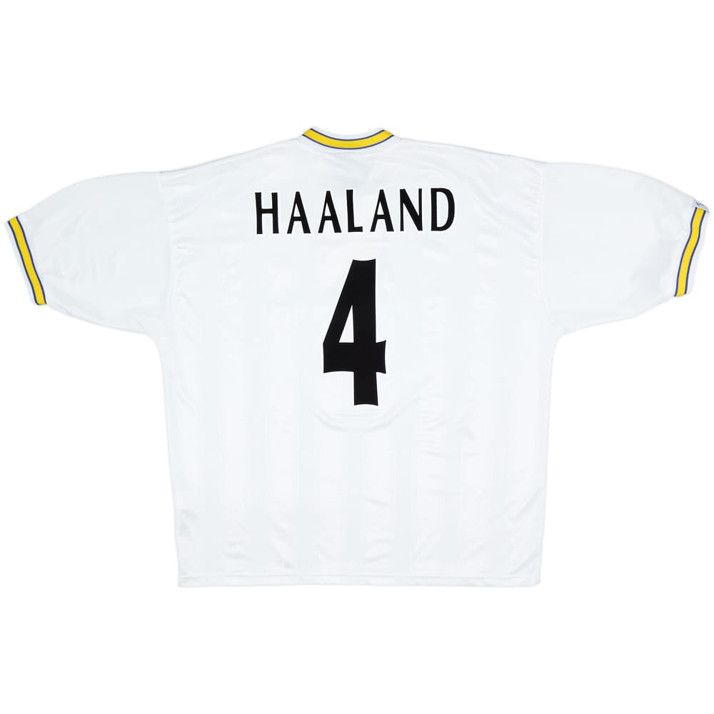 1996-98 Leeds United Home Shirt Haaland #4 - 8/10 - (XL)