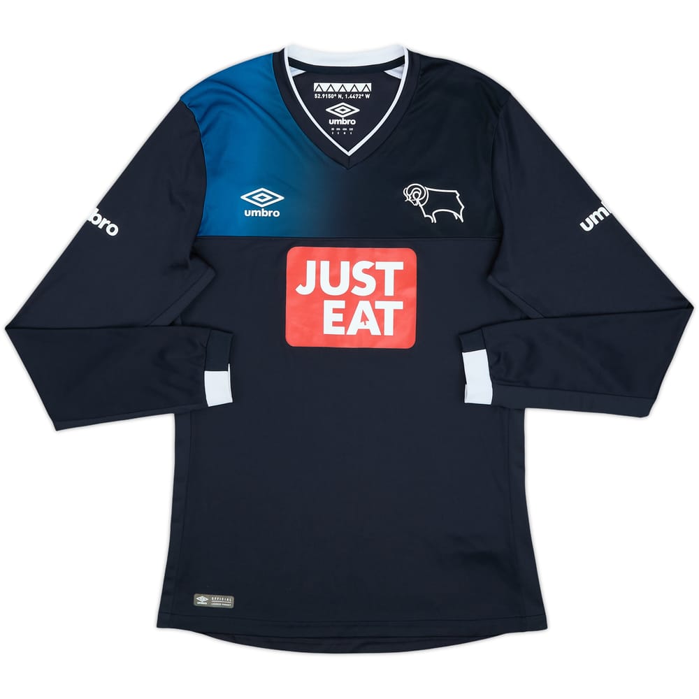 2016-17 Derby County Away L/S Shirt - 7/10 - (S)