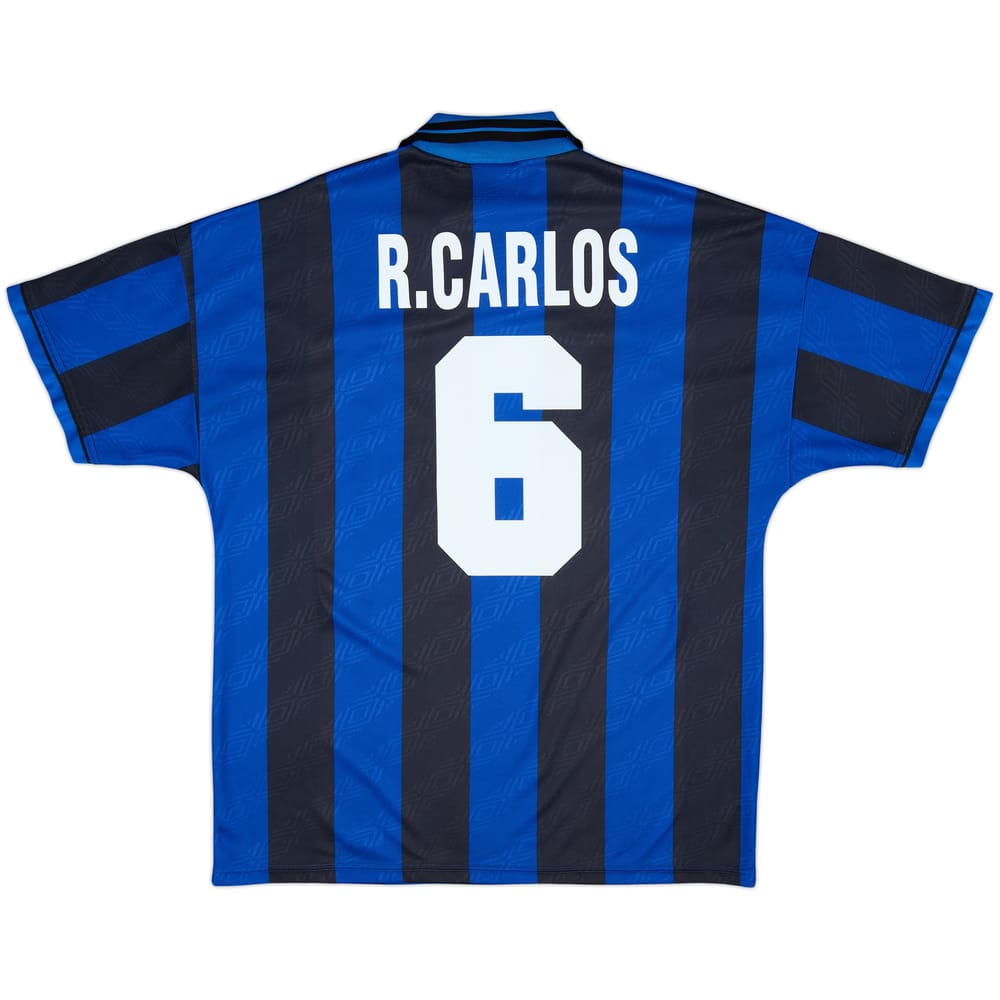 1995-96 Inter Milan Home Shirt R.Carlos #6 - 9/10 - (XL)