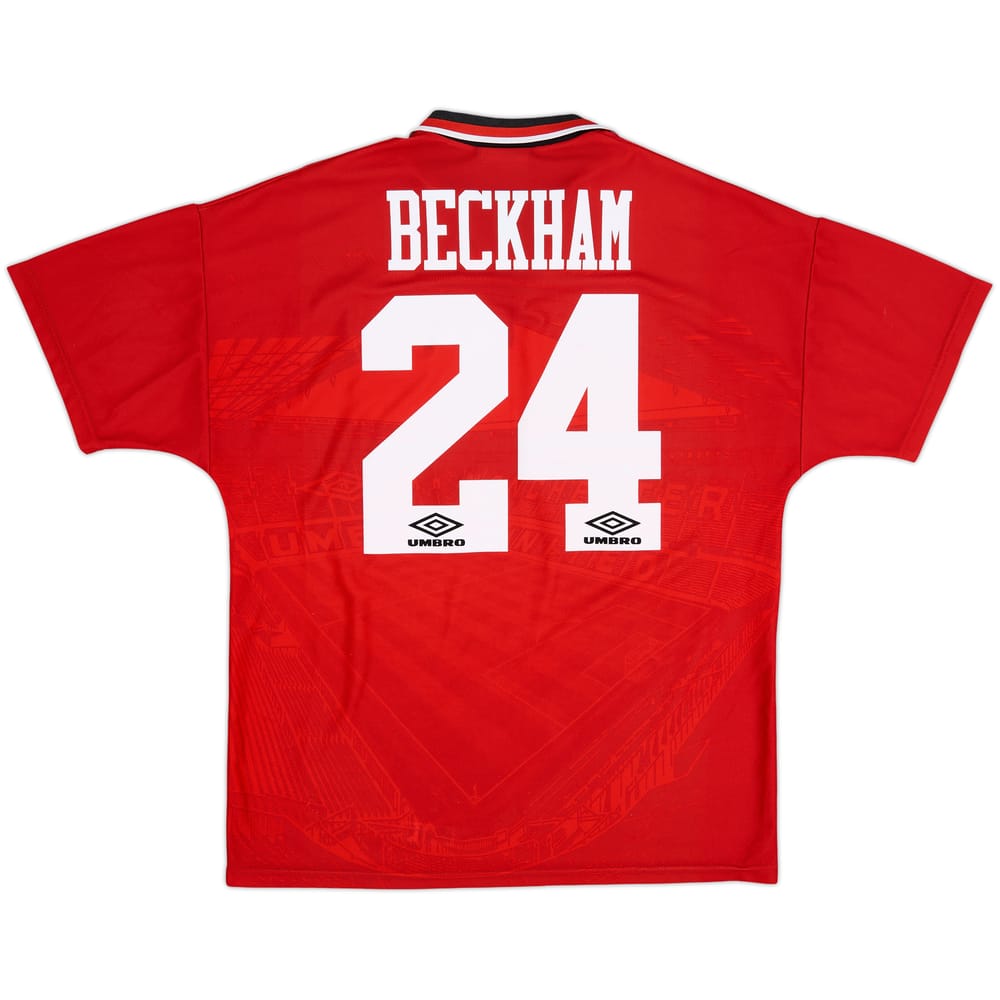1994-96 Manchester United Home Shirt Beckham #24 - 9/10 - (L)