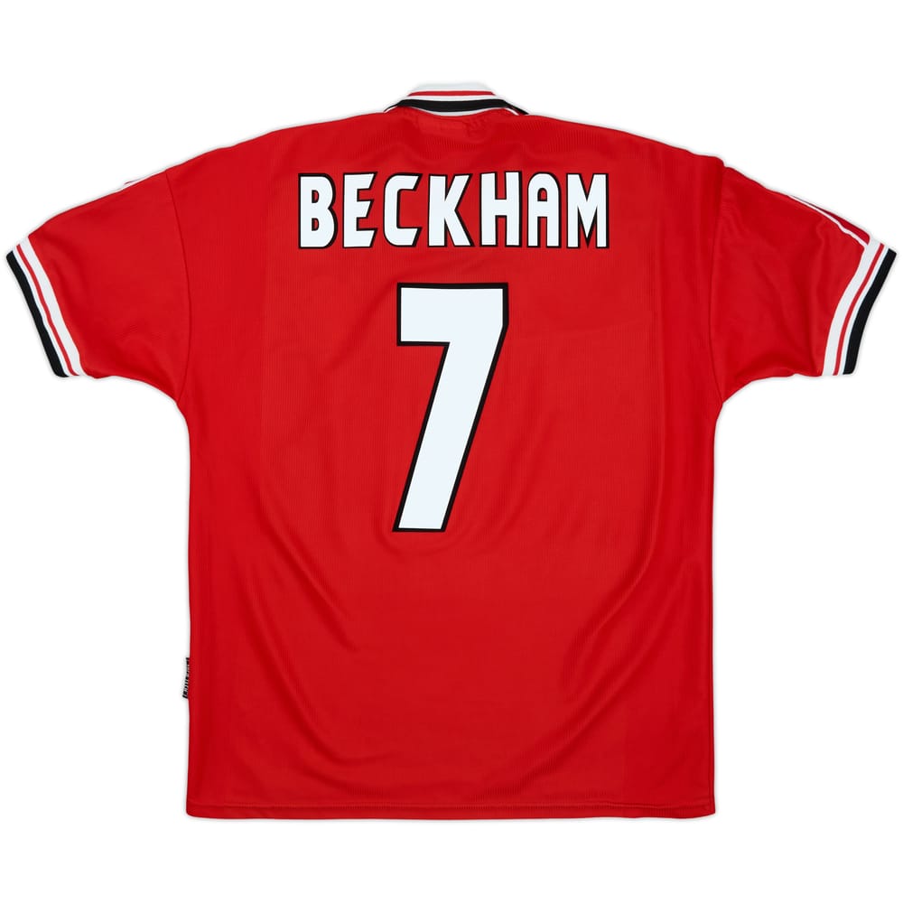 1998-00 Manchester United Home Shirt Beckham #7 - 6/10 - (M)