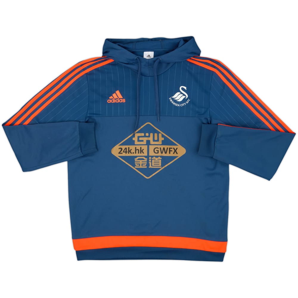2015-16 Swansea adidas Hooded Sweat Top - 8/10 - (M)