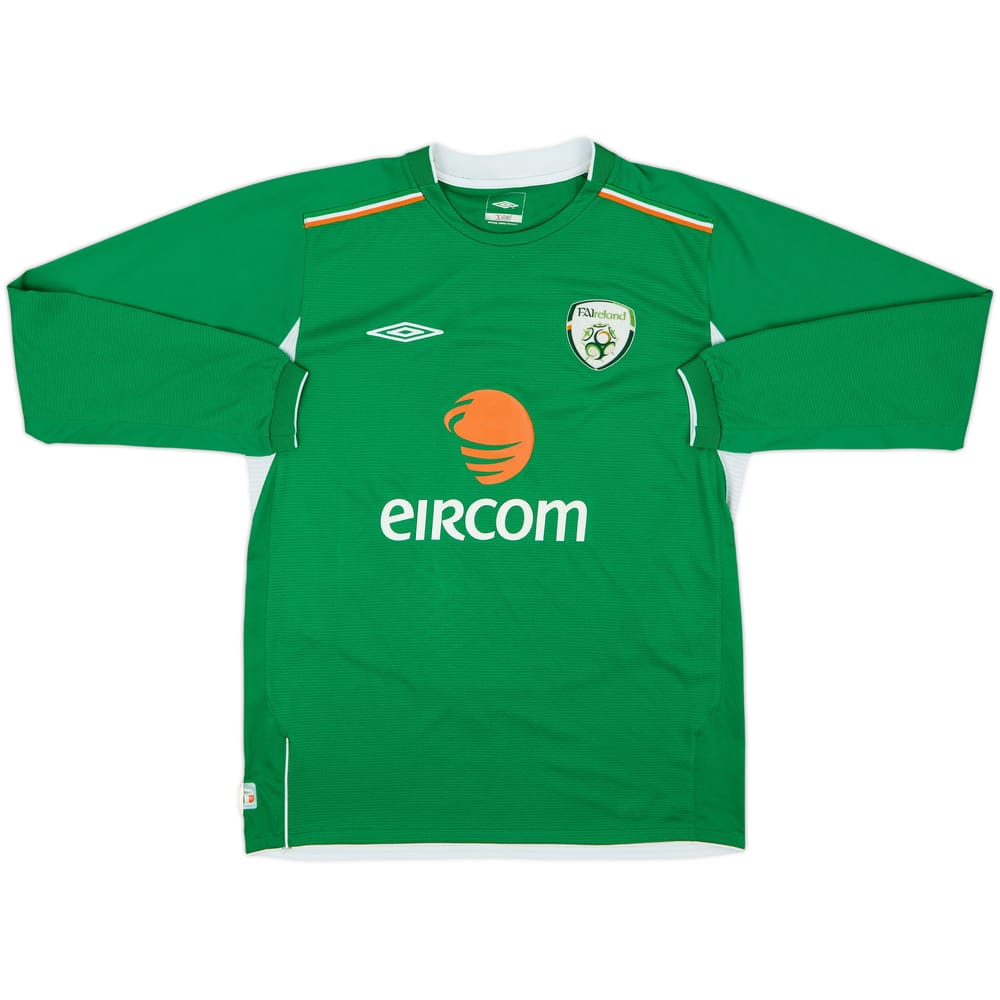 2004-06 Ireland Home L/S Shirt - 8/10 - (M)