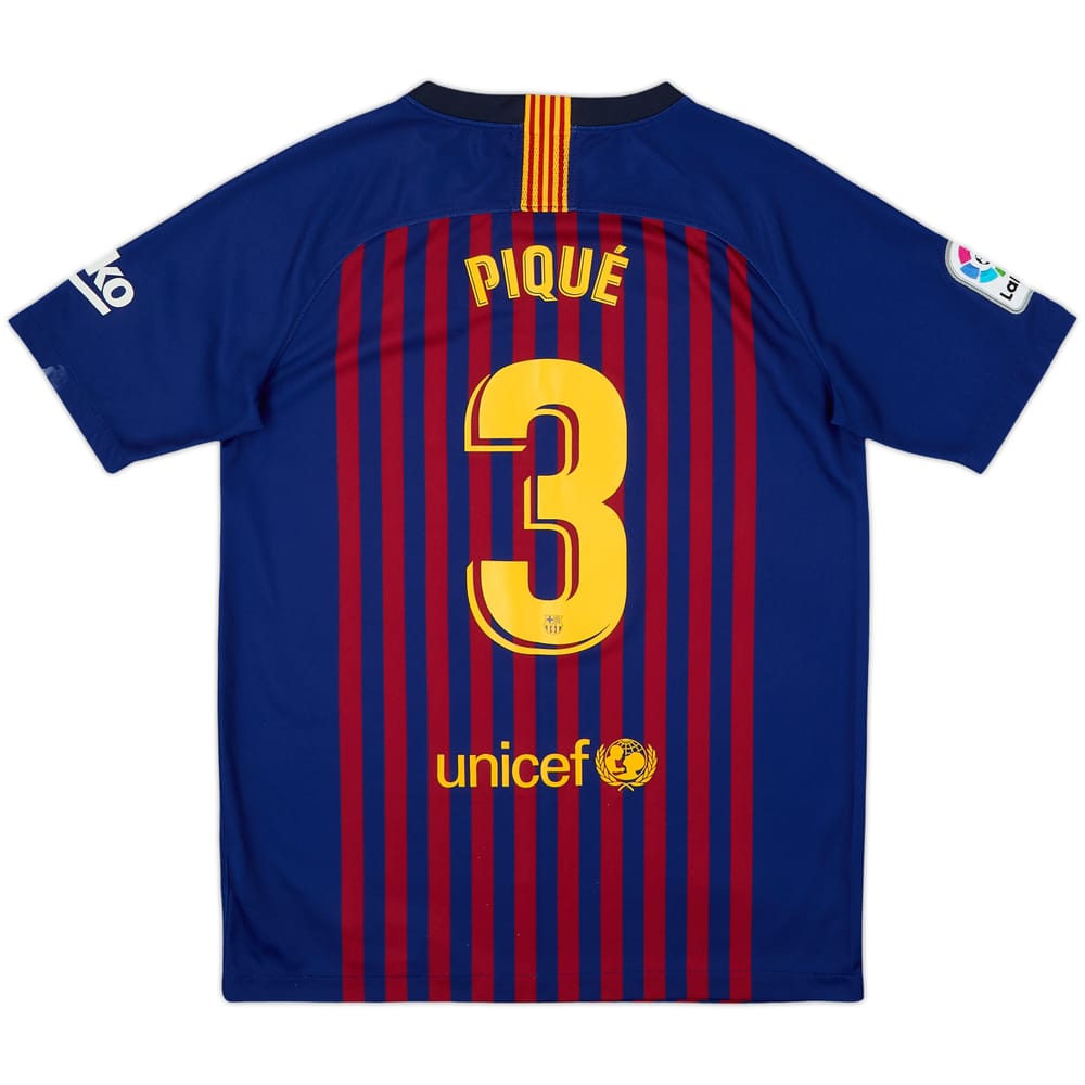 Camiseta de local del Barcelona 2018-19 Pique #3 - 9/10 - (XL.Niños)