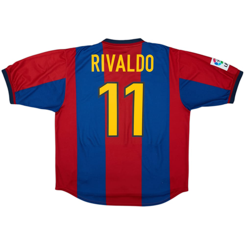 1998-00 Barcelona Home Shirt Rivaldo #11 - 8/10 - (XL)