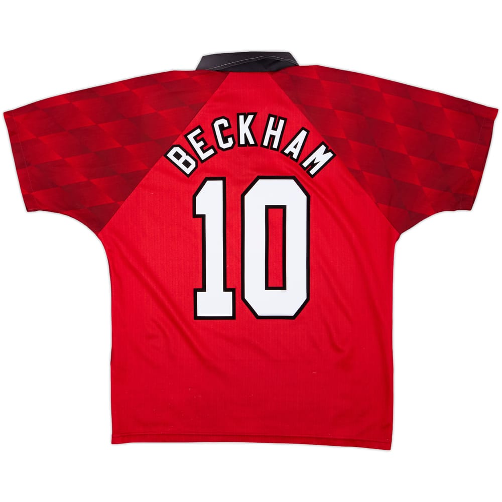 1996-98 Manchester United Home Shirt Beckham #10 - 8/10 - (S)