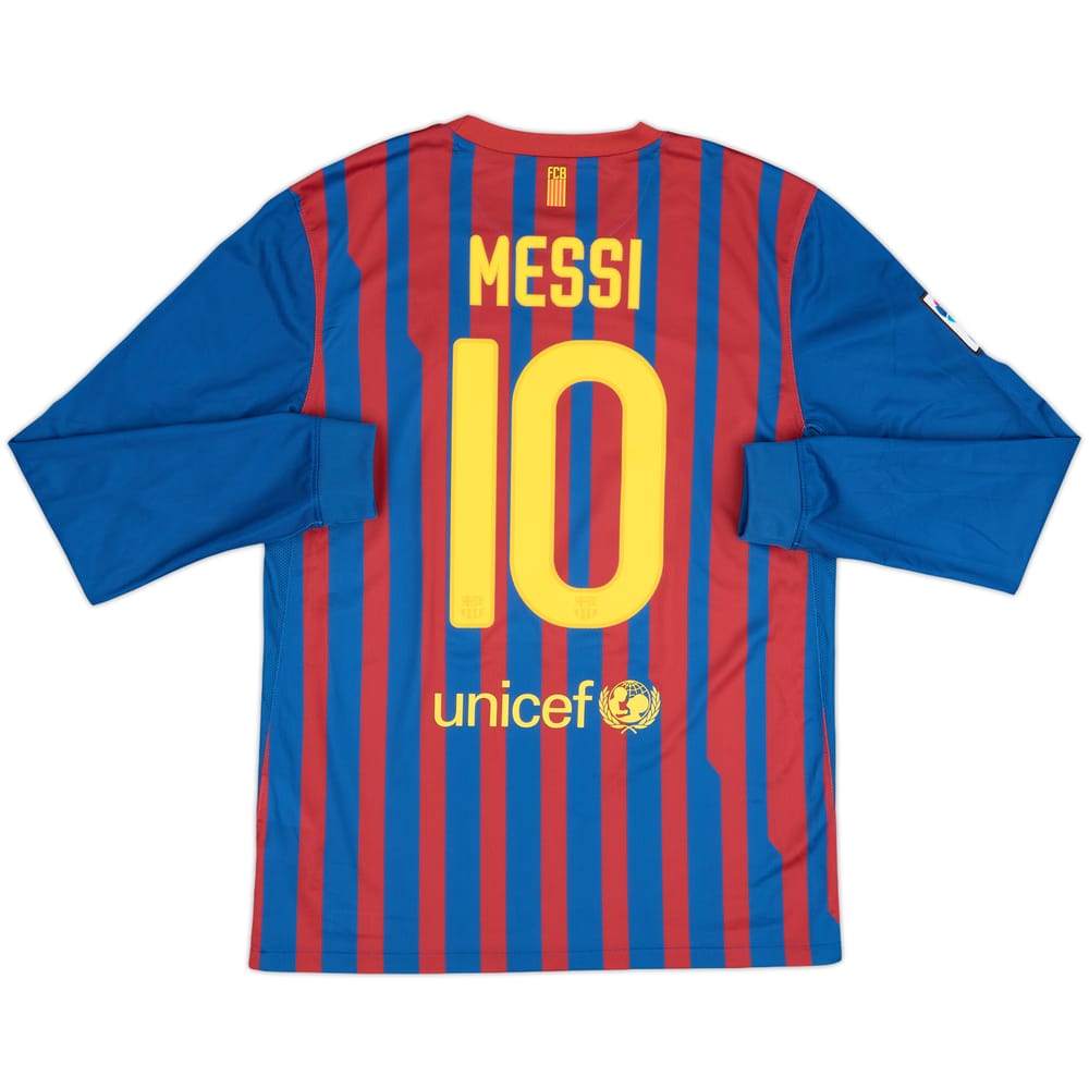2011-12 Barcelona Home L/S Shirt Messi #10 - 9/10 - (M)