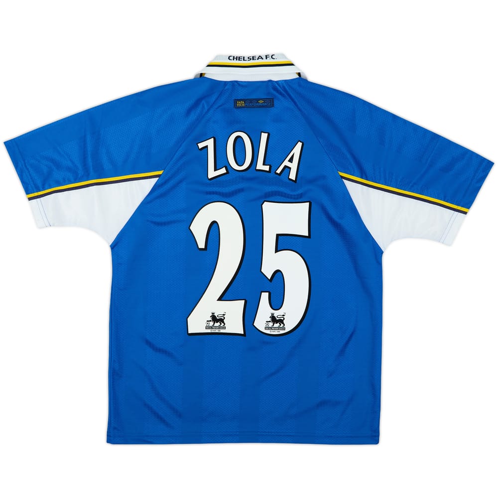 1997-99 Camiseta de local del Chelsea Zola #25 - 10/10 - (Y)