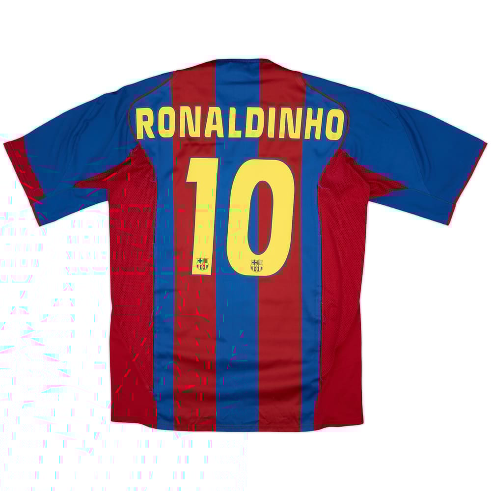 2004-05 Barcelona Home Shirt Ronaldinho #10 - 5/10 - (L)