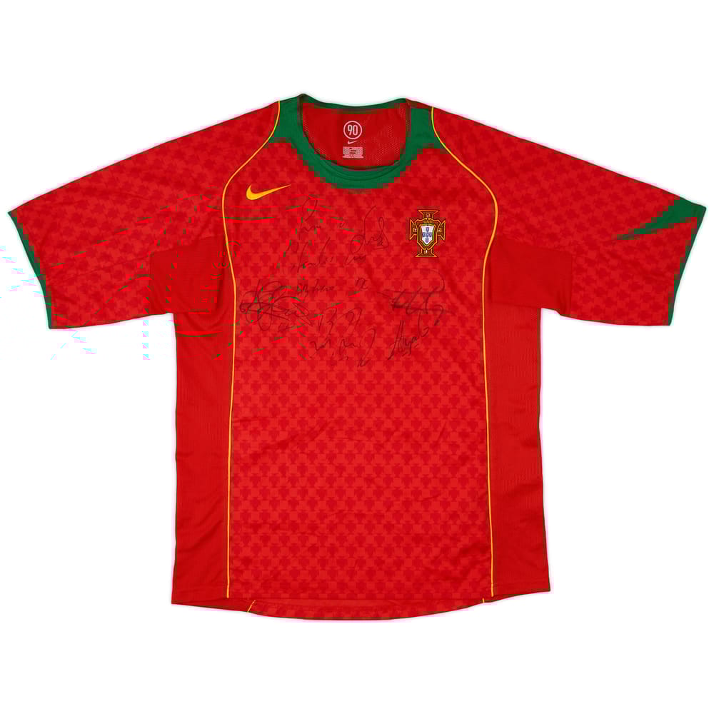 2004-06 Portugal Signed Home Shirt - 9/10 - (M)