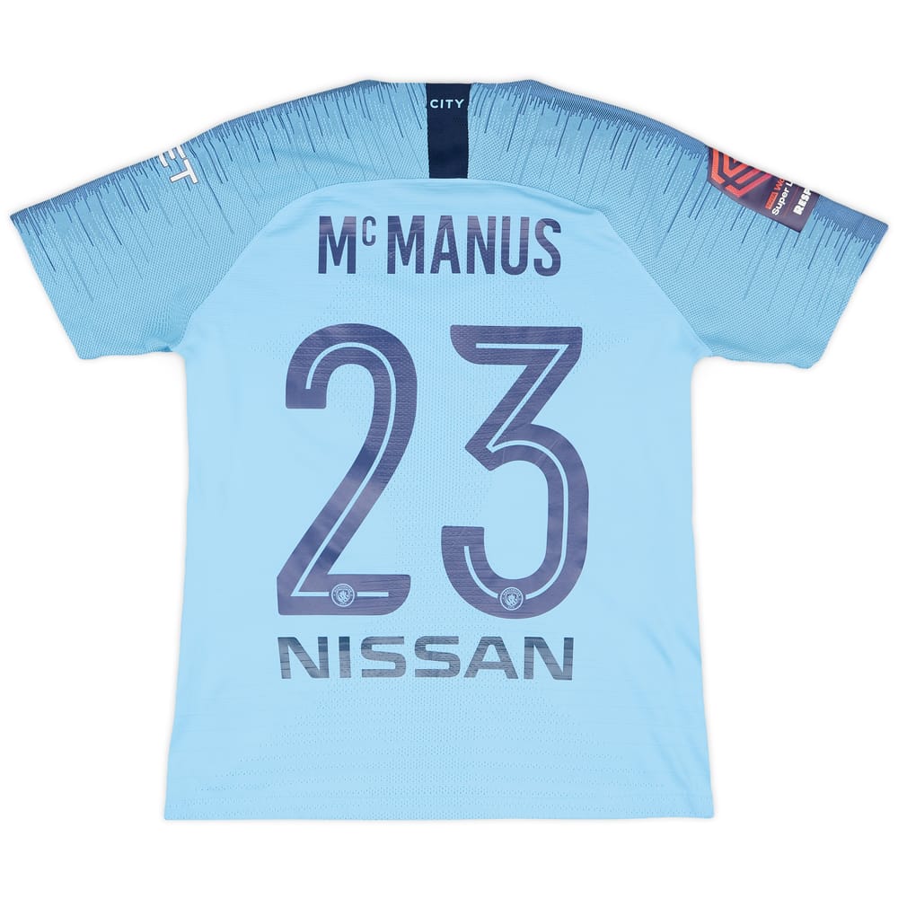2018-19 Manchester City Women's Match Issue Home Shirt McManus #23 - 9/10 - (M)