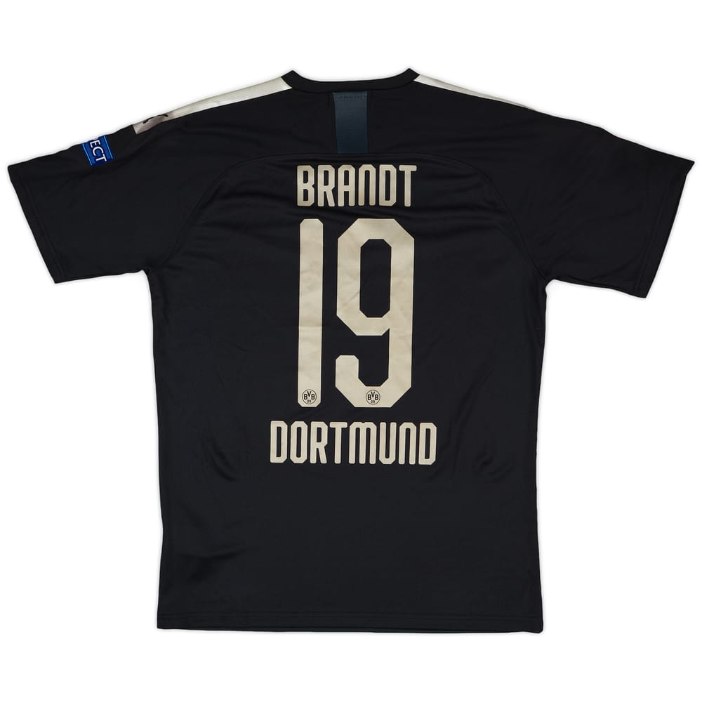 2019-20 Borussia Dortmund Player Issue Champions League Away Shirt Brandt #19 - 8/10 - (L)