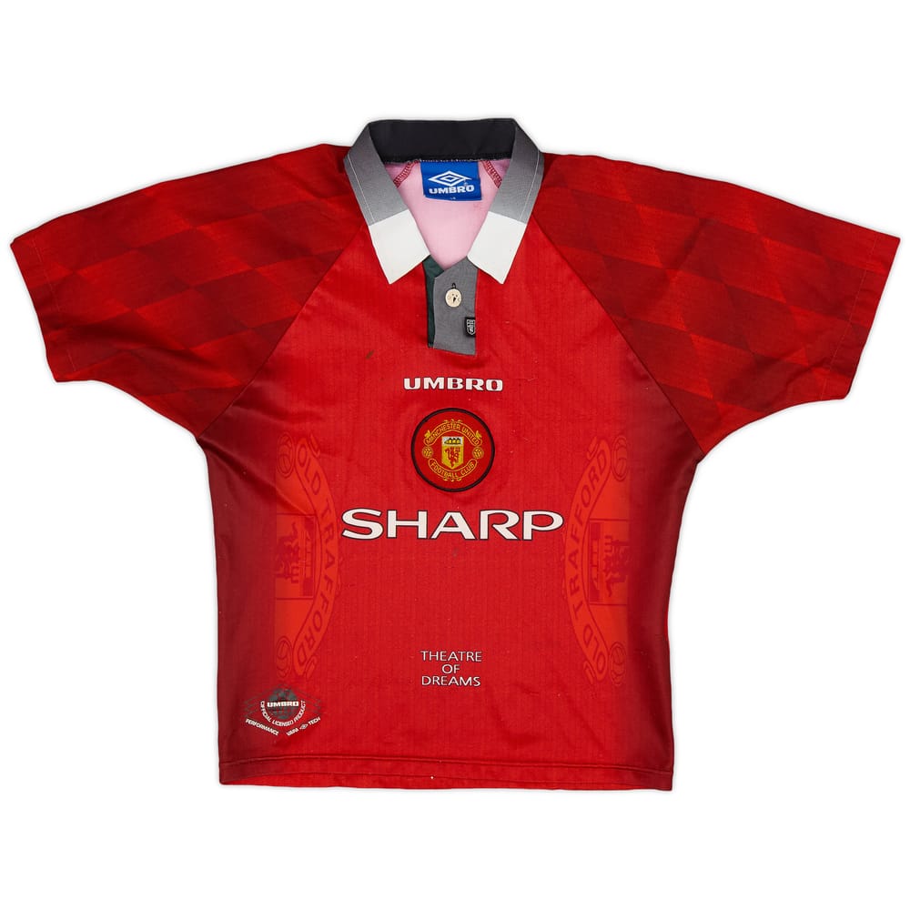 1996-98 Manchester United Home Shirt - 6/10 - (L.Boys)