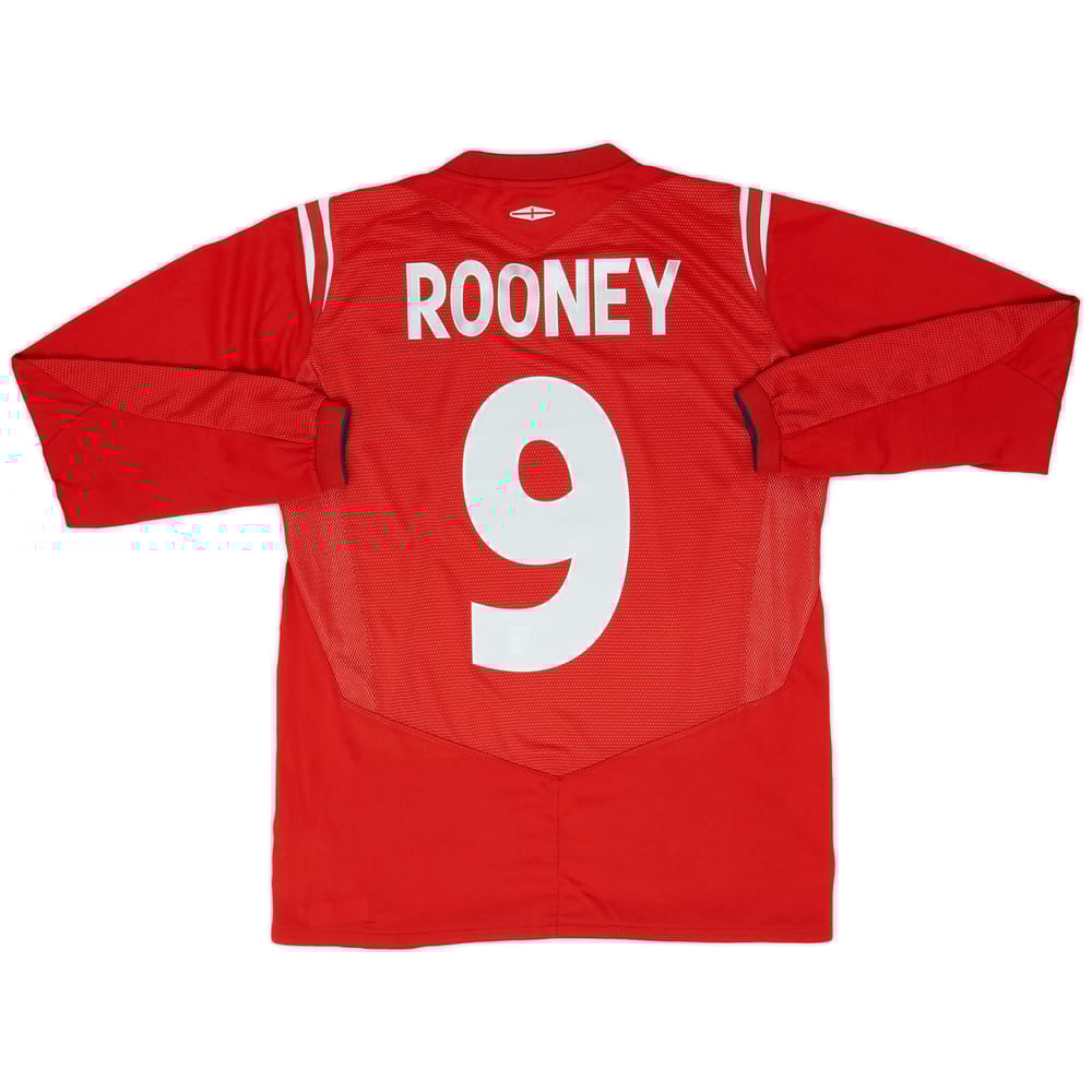 2004-06 England Away L/S Shirt Rooney #9 - 8/10 - (S)