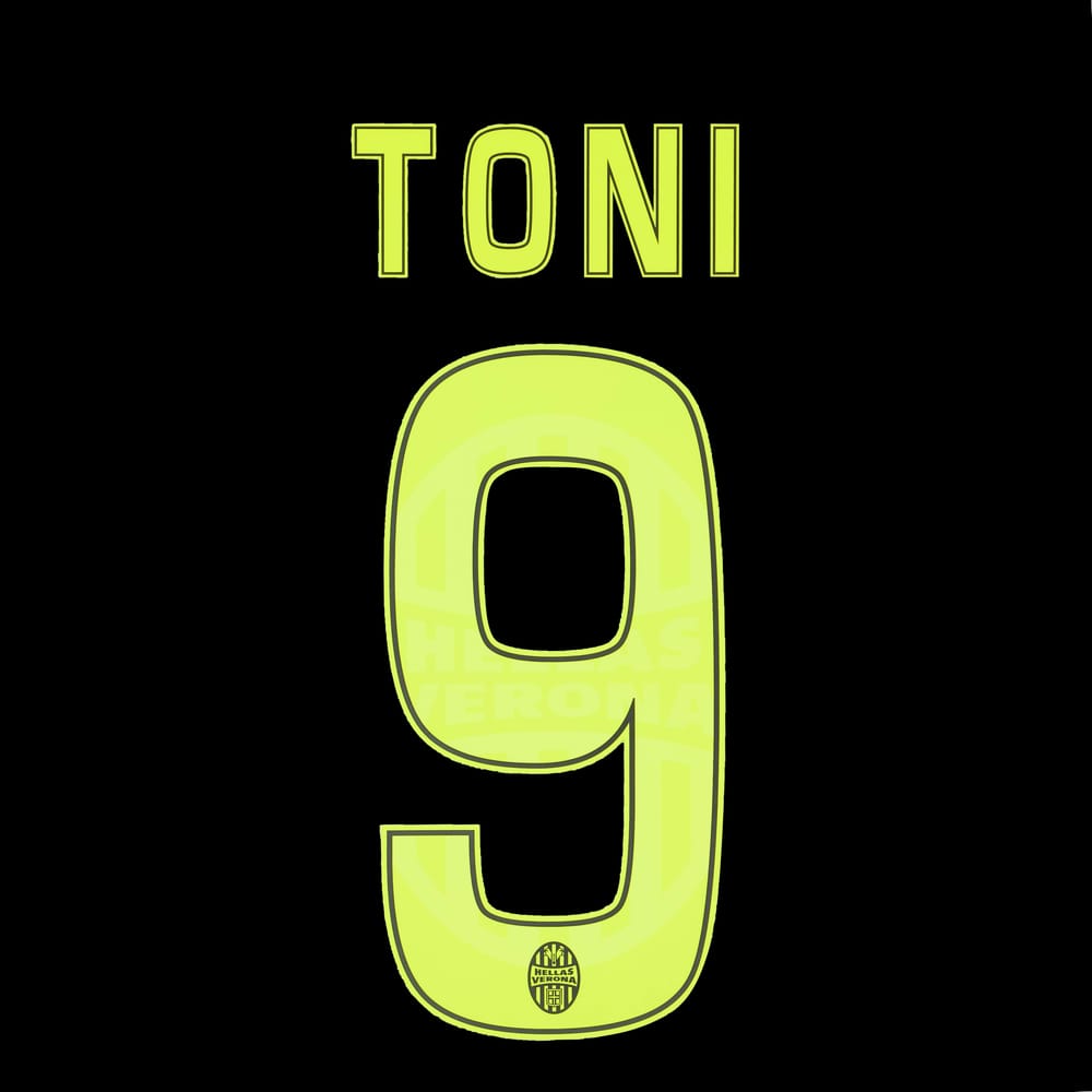 2015-16 Hellas Verona Away Toni #9 Name Set
