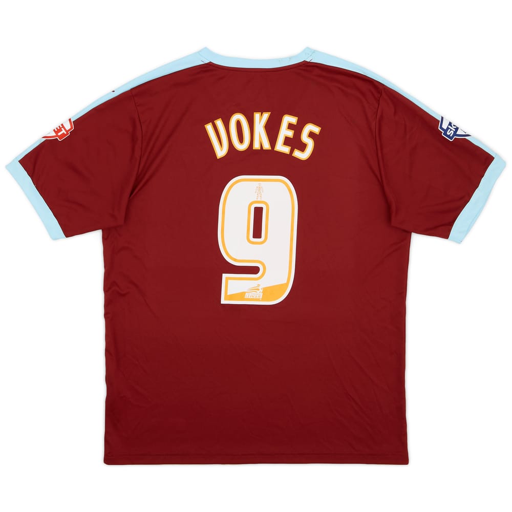 2015-16 Burnley Match Issue Home Shirt Vokes #9