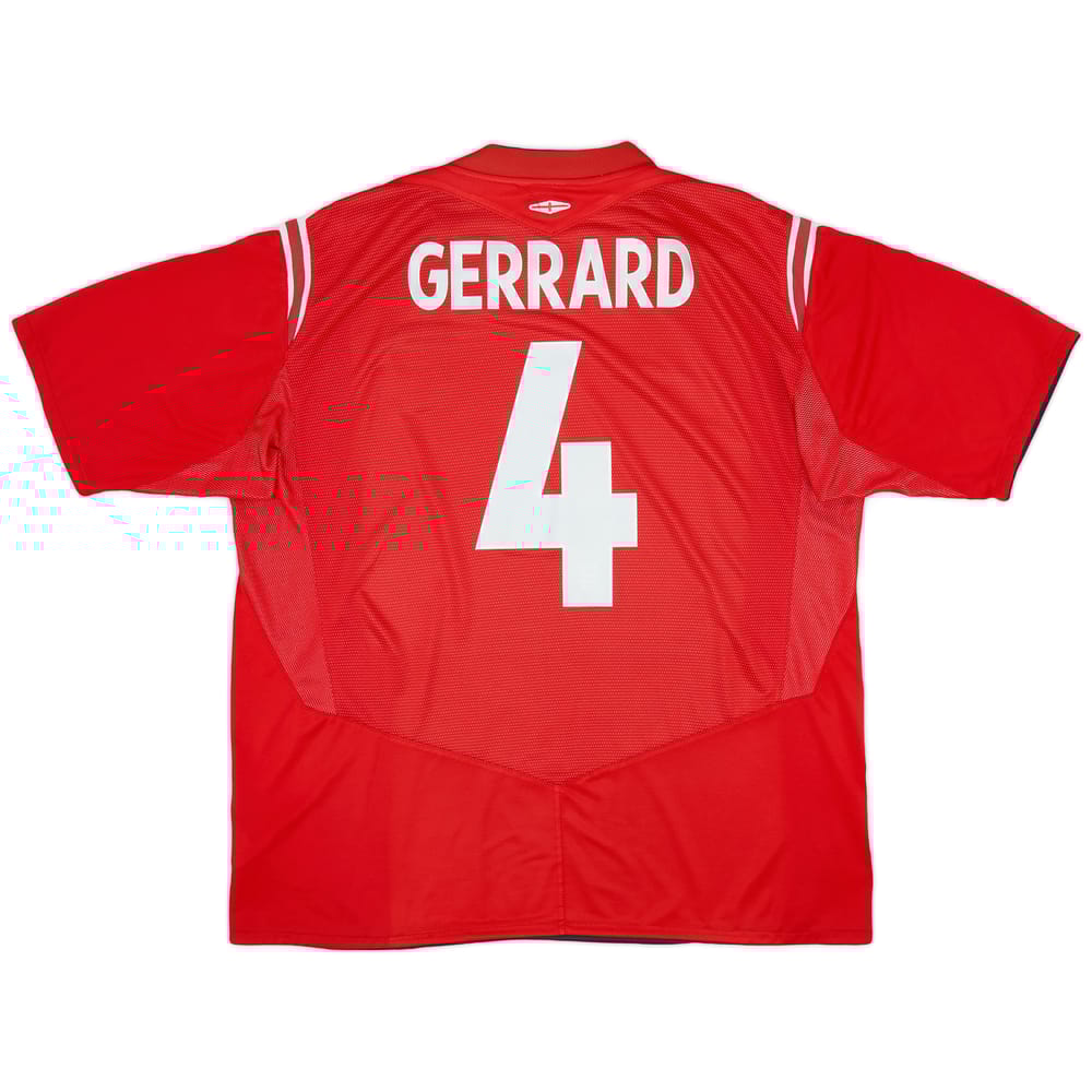 2004-06 England Away Shirt Gerrard #4 - 7/10 - (XL)