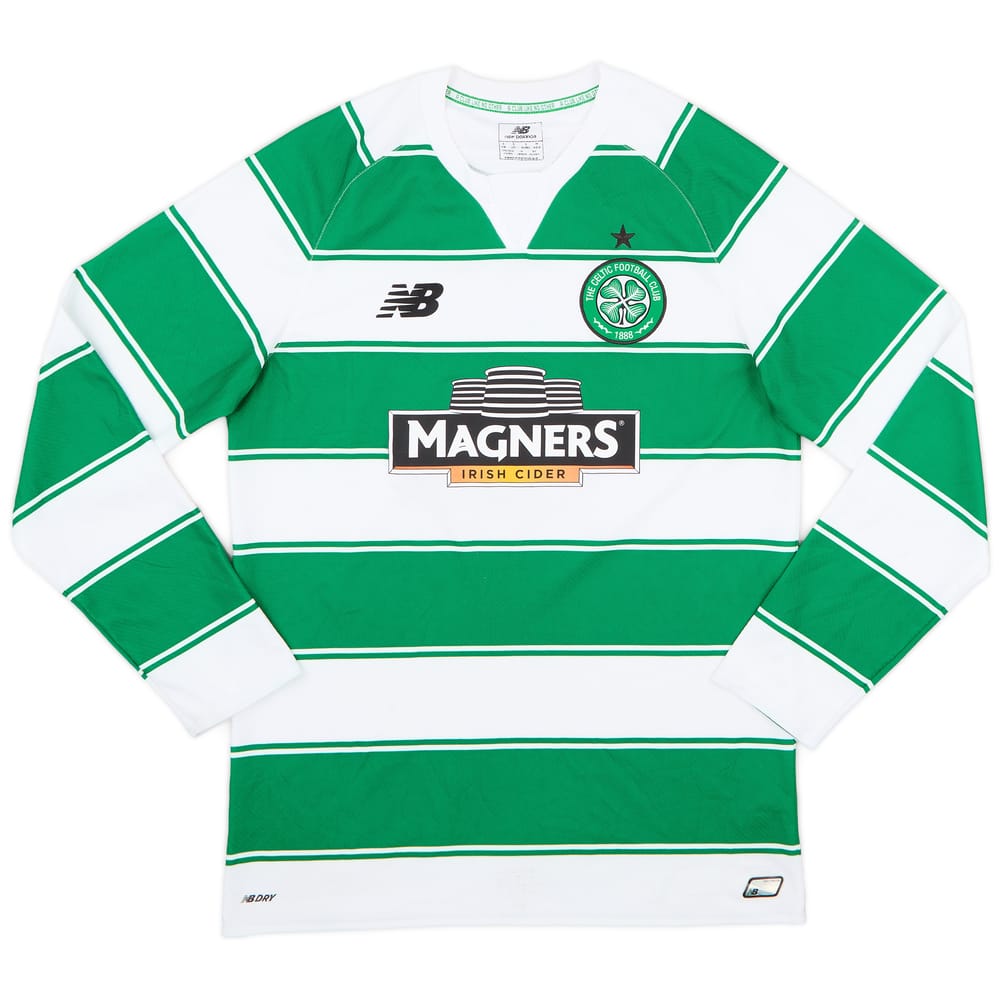2015-16 Celtic Home L/S Shirt - 8/10 - (S)