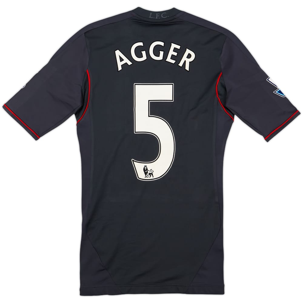 2011-12 Liverpool Player Issue TechFit Away Shirt Agger #5 (S/M)