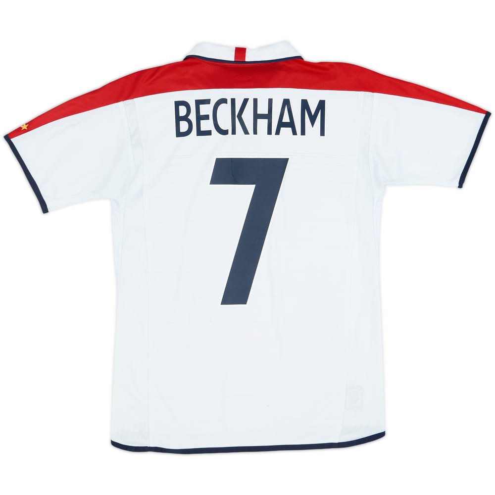 2003-05 England Home Shirt Beckham #7 - 8/10 - (XL.Boys)