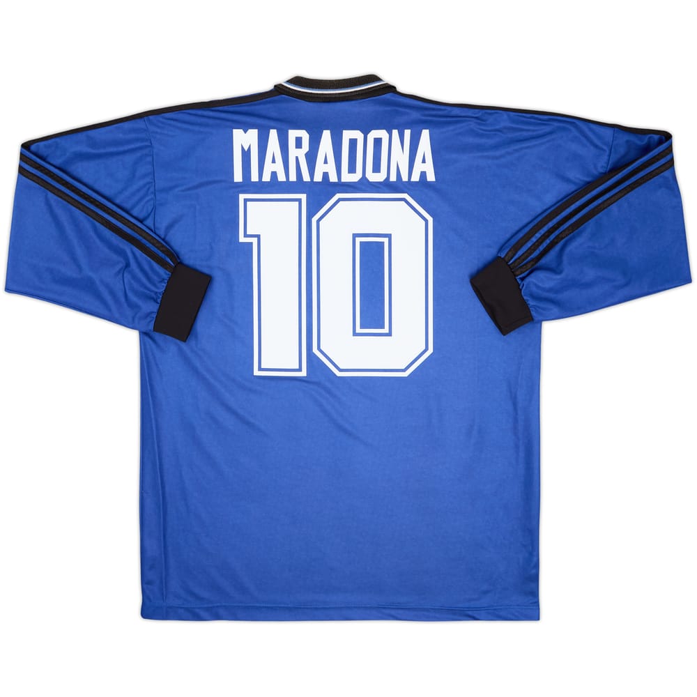 1994-97 Argentina Away L/S Shirt Maradona #10 - 8/10 - (XL)