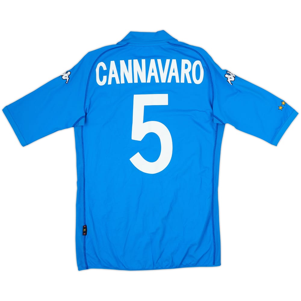 2002 Italy Home Shirt Cannavaro #5 - 6/10 - (XL)