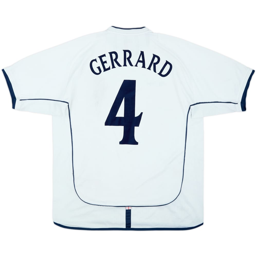 2001-03 England Home Shirt Gerrard #4 - 6/10 - (XL)