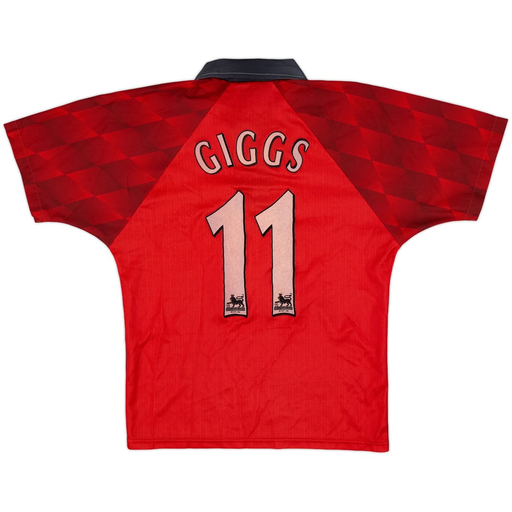 1996-98 Manchester United Home Shirt Giggs #11 - 7/10 - (Y)