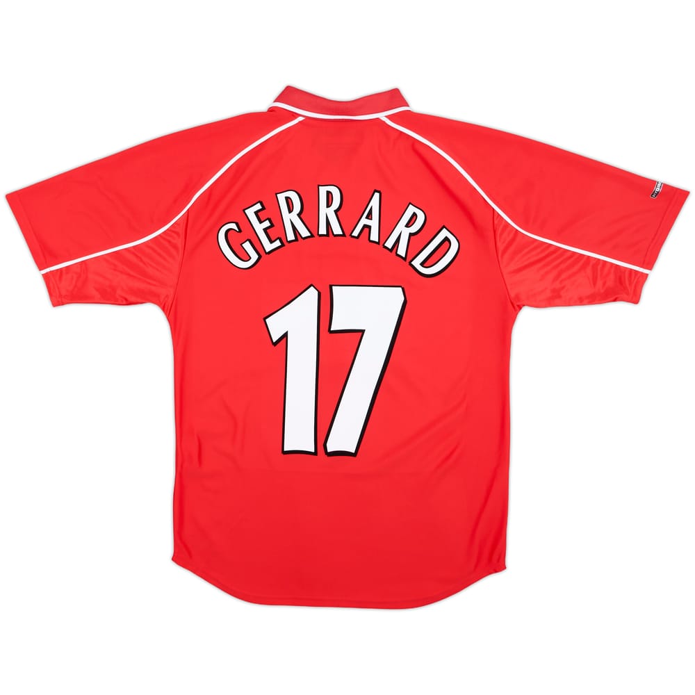2000-02 Liverpool Home Shirt Gerrard #17 - 7/10 - (XL.Boys)
