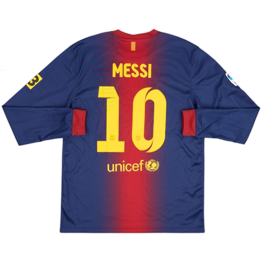 2012-13 Barcelona Home L/S Shirt Messi #10 - 7/10 - (L)