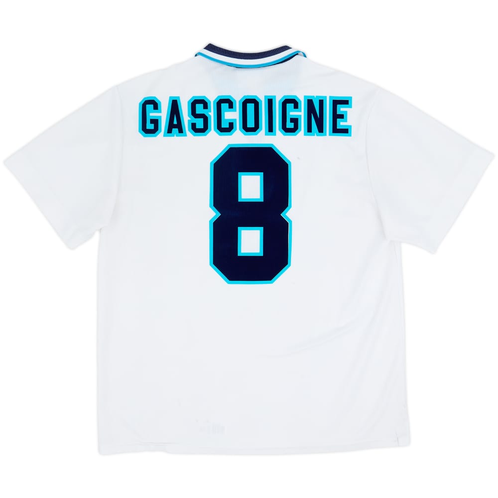 1995-97 England Home Shirt Gascoigne #8 - 5/10 - (XL)