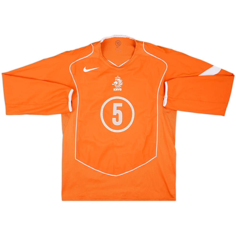 2004-06 Netherlands Player Issue Home L/S Shirt #5