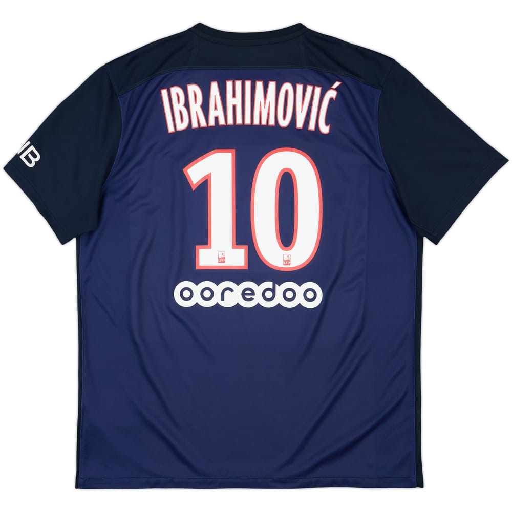 2015-16 Paris Saint-Germain Home Shirt Ibrahimovic #10 - 6/10 - (XL)