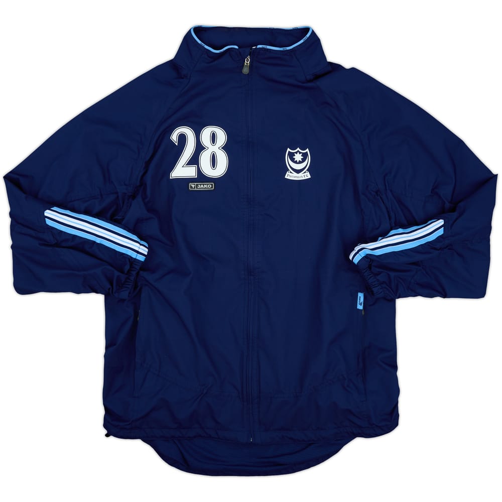 2005-06 Portsmouth Player Issue Jako Hooded Rain Jacket #28 (Davis) - 9/10 - (XL)