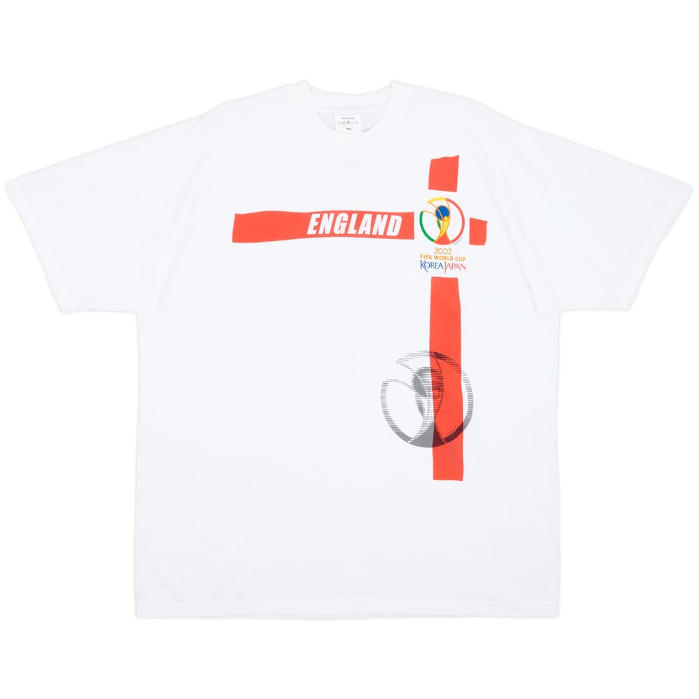 2002 England 'World Cup Korea/Japan' Graphic Tee - 9/10 - (XL)