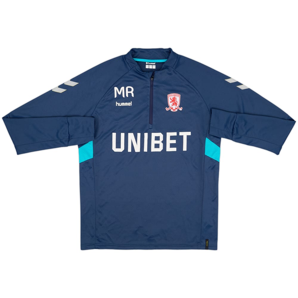 2018-19 Middlesbrough Hummel Staff Issue 1/4 Zip Drill Top MR - 7/10 - (L)