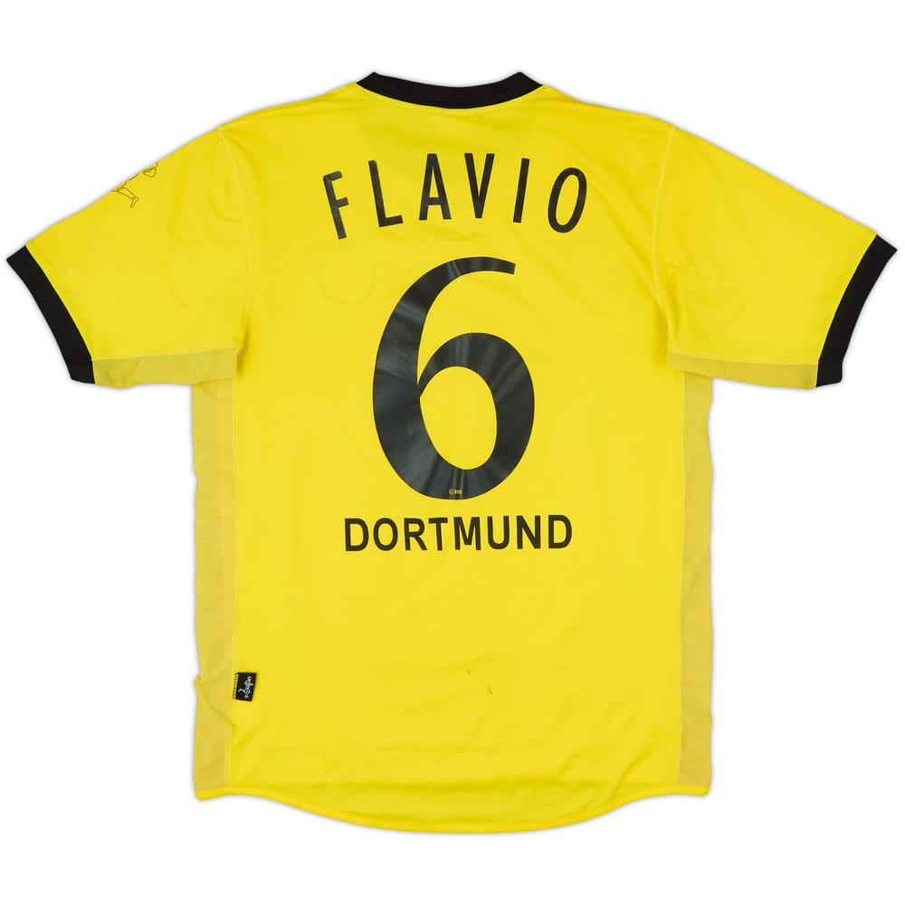 2003-04 Borussia Dortmund Signed Home Shirt Flavio #6 - 6/10 - (S)