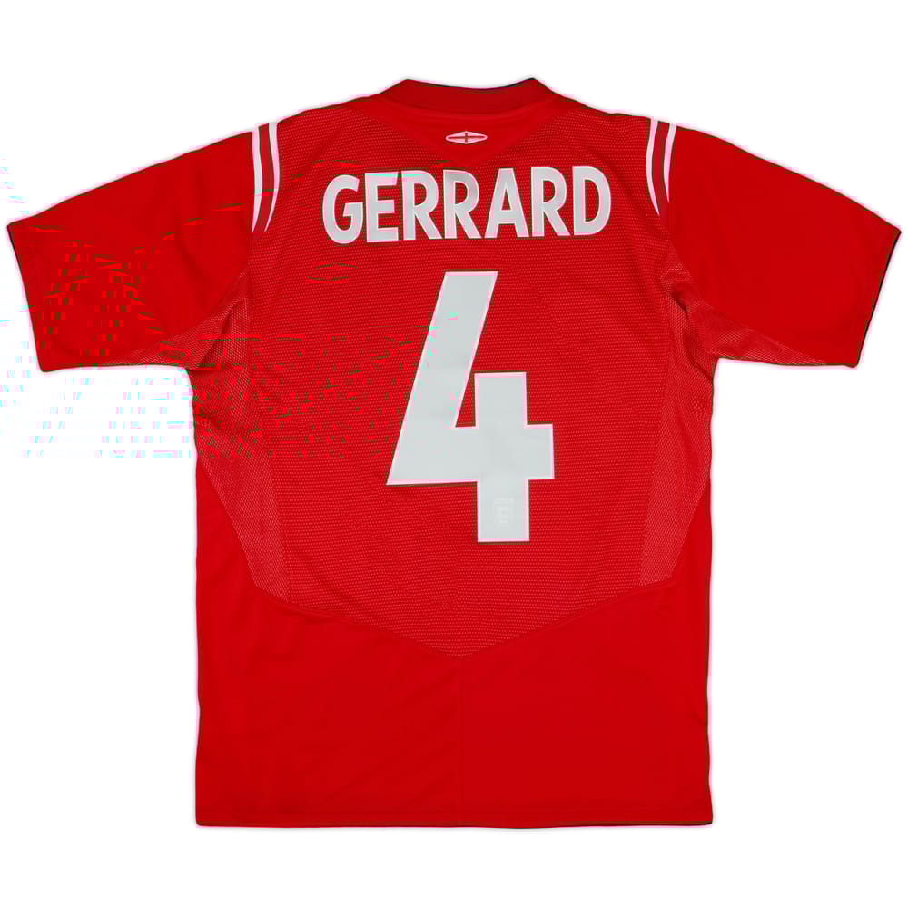 2004-06 England Away Shirt Gerrard #4 - 8/10 - (S)
