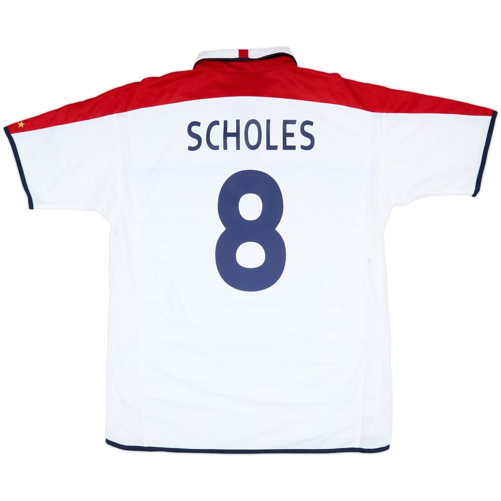 2003-05 England Home Shirt Scholes #8 - 5/10 - (XL)