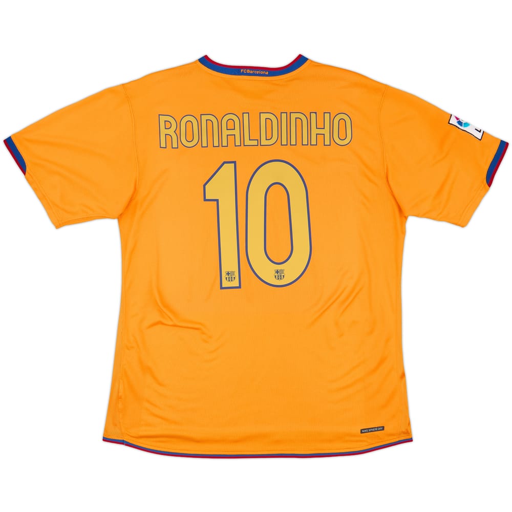2006-08 Barcelona Away Shirt Ronaldinho #10 - 8/10 - (L)