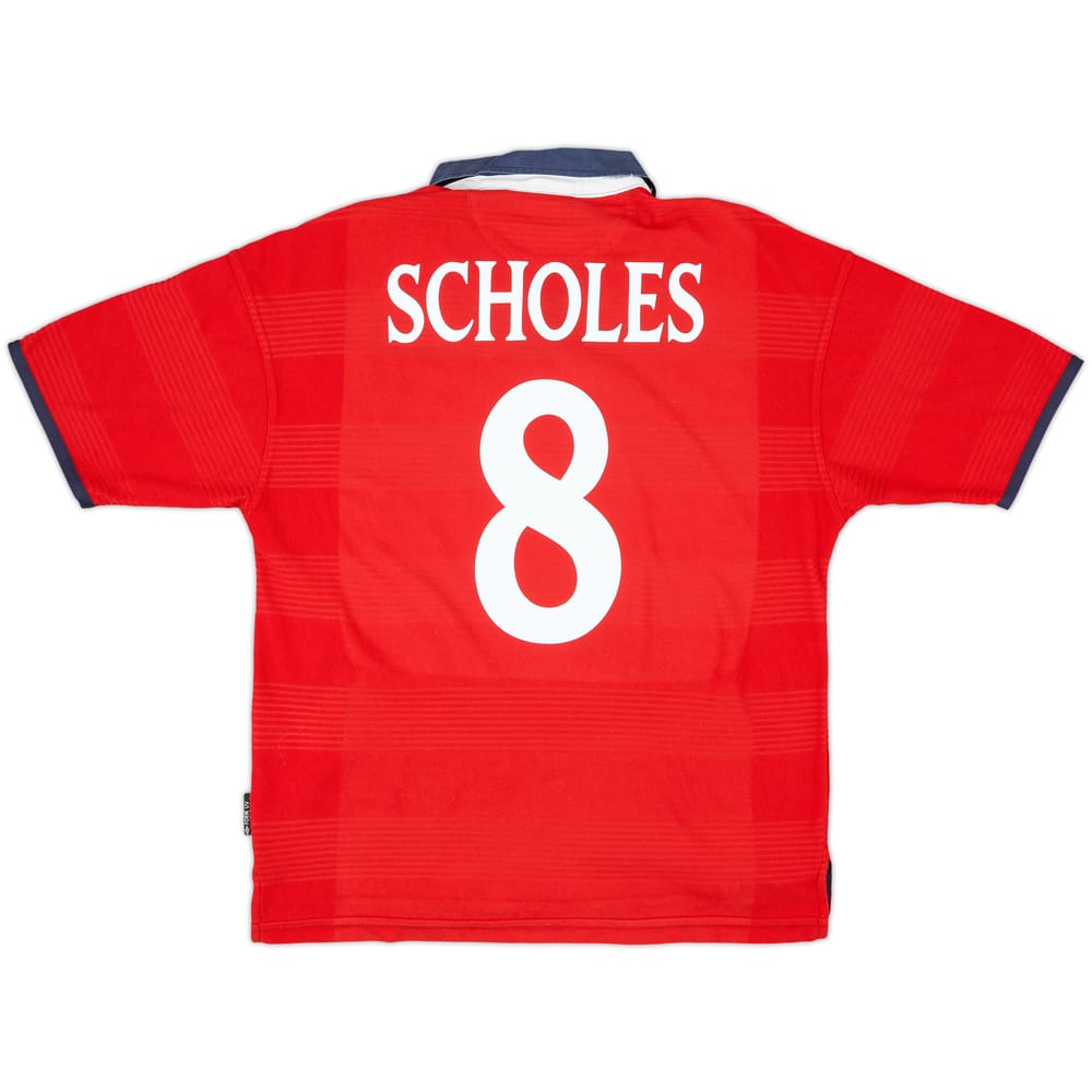 1999-01 England Away Shirt Scholes #8 - 8/10 - (M)