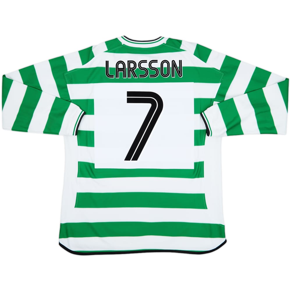 2001-03 Celtic Home L/S Shirt Larsson #7 - 8/10 - (XL)
